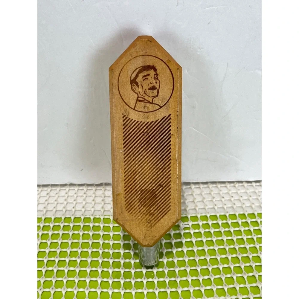 Laughing Monk Brewing Wooden Beer Tap Handle Hexagonal Natural Wood Home Bar